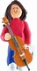 Female Musician Cello Ornament - Brown